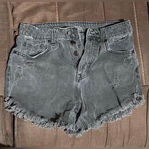 Wild Fable Charcoal Frayed Denim Shorts